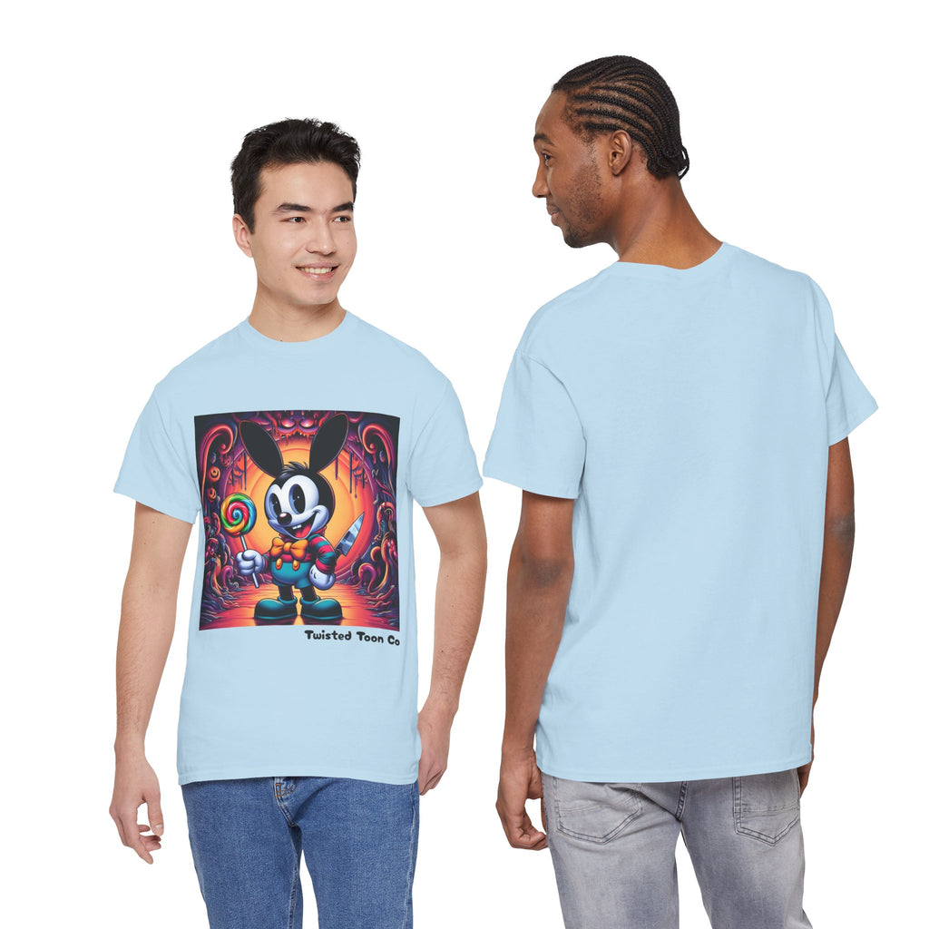 Cartoon Bunny Lollipop Tee — Retro Cute Graphic T-Shirt