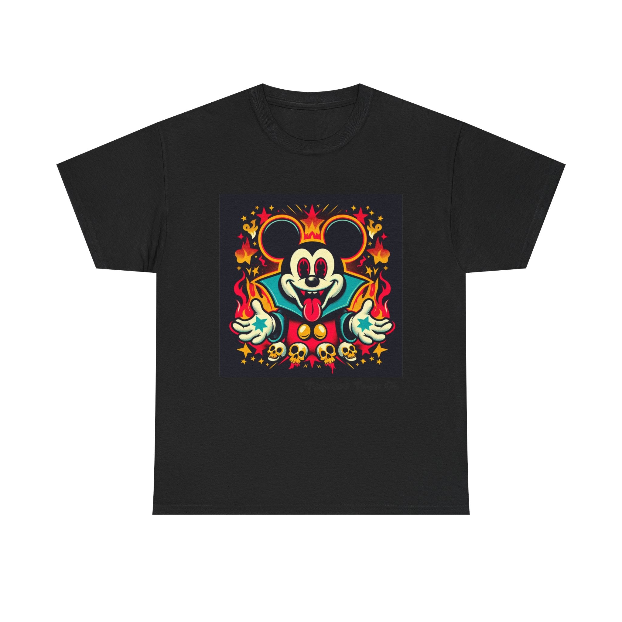 Vampire Mouse Graphic Tee — Retro Horror Cartoon Shirt