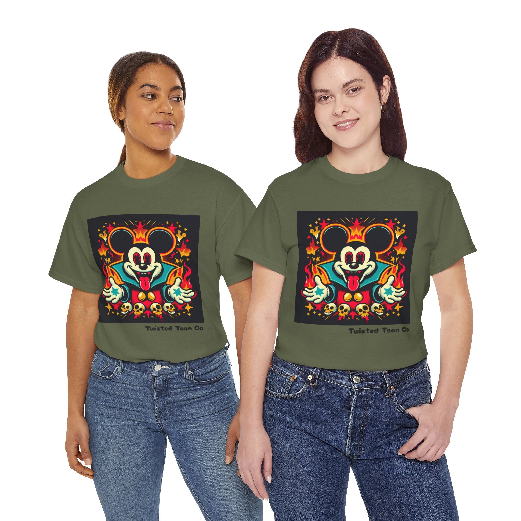 Vampire Mouse Graphic Tee — Retro Horror Cartoon Shirt