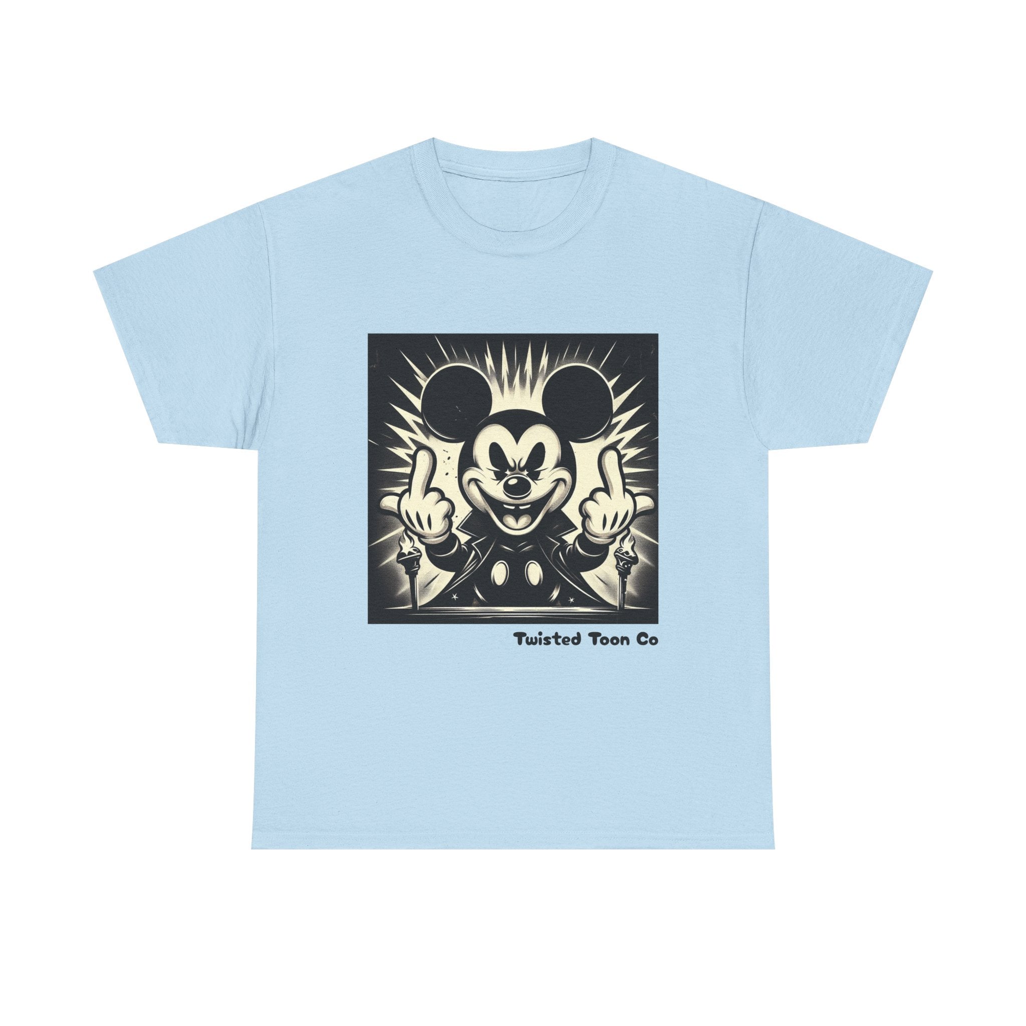 Graphic Tee — Retro Cartoon Character Giving Middle Fingers