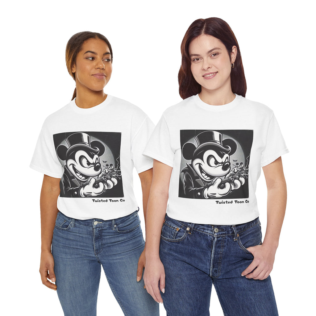 Vintage Mischief Tee — Noir Cartoon Mouse Graphic Shirt