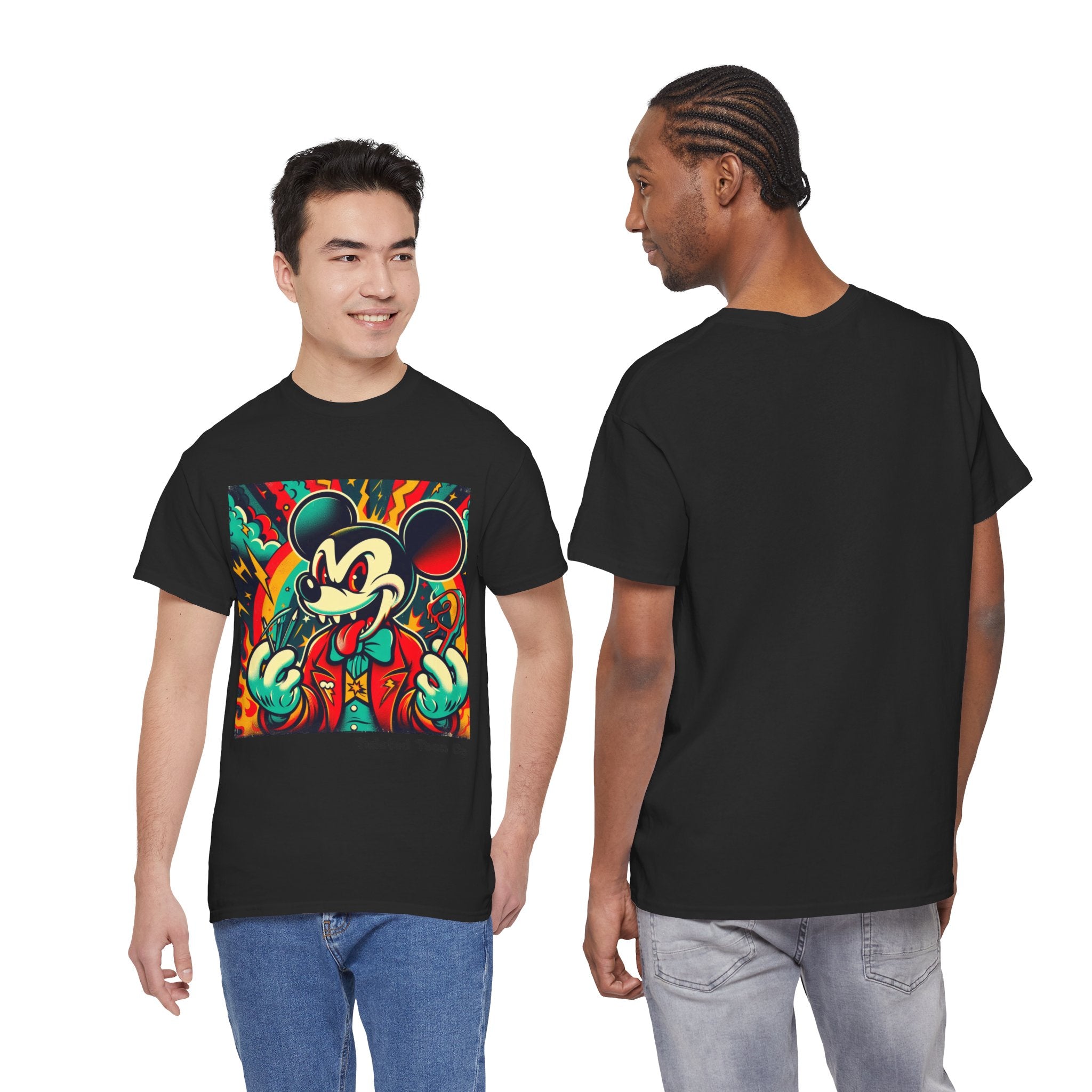 Graphic Tee — Retro Cartoon Devil Mouse Illustration