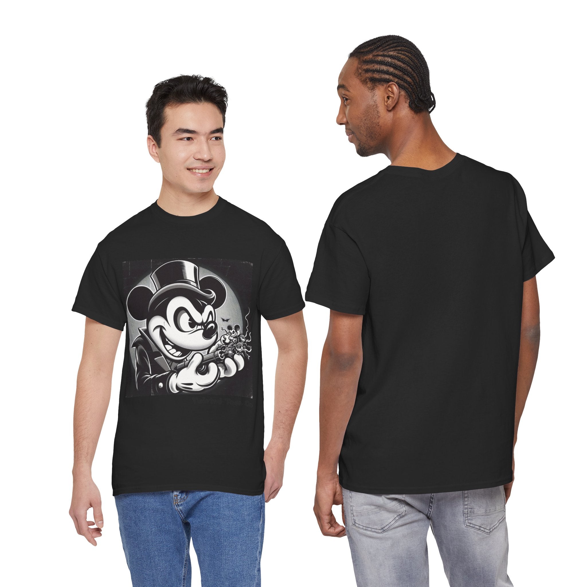 Vintage Mischief Tee — Noir Cartoon Mouse Graphic Shirt