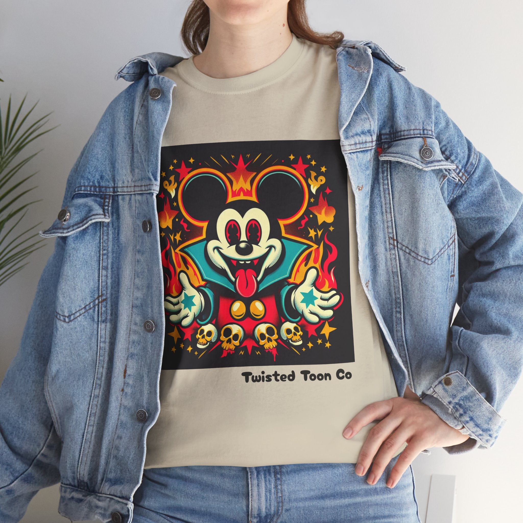 Vampire Mouse Graphic Tee — Retro Horror Cartoon Shirt