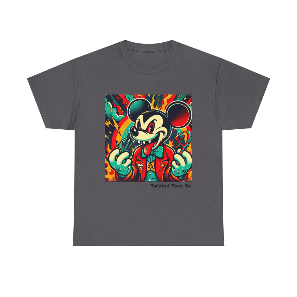 Graphic Tee — Retro Cartoon Devil Mouse Illustration