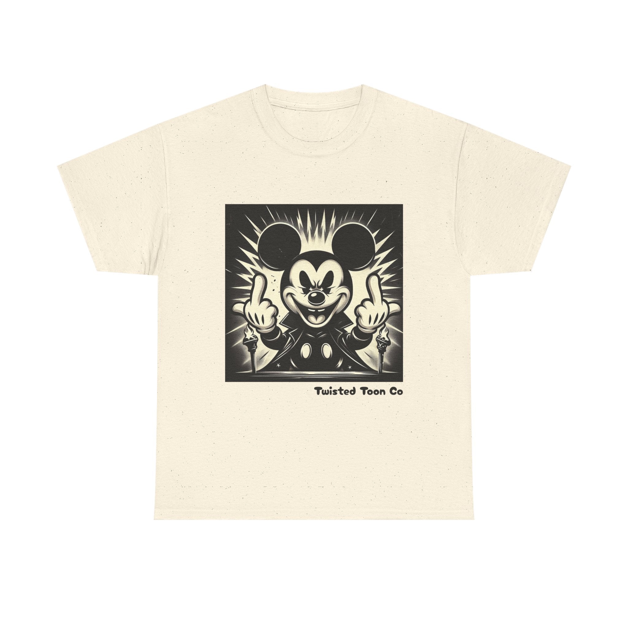 Graphic Tee — Retro Cartoon Character Giving Middle Fingers