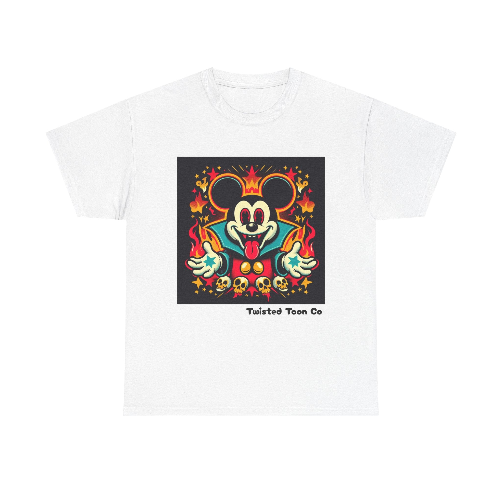 Vampire Mouse Graphic Tee — Retro Horror Cartoon Shirt