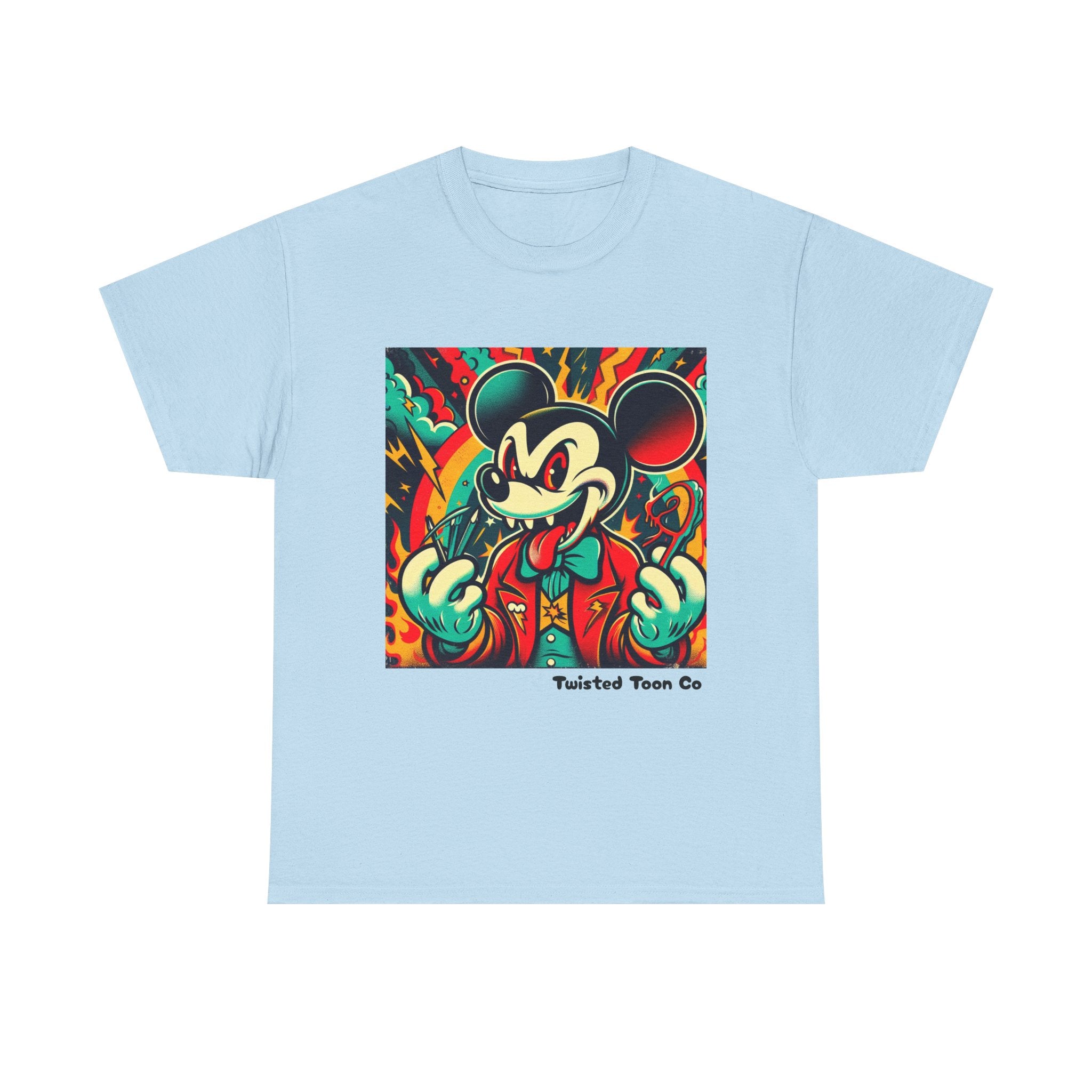 Graphic Tee — Retro Cartoon Devil Mouse Illustration