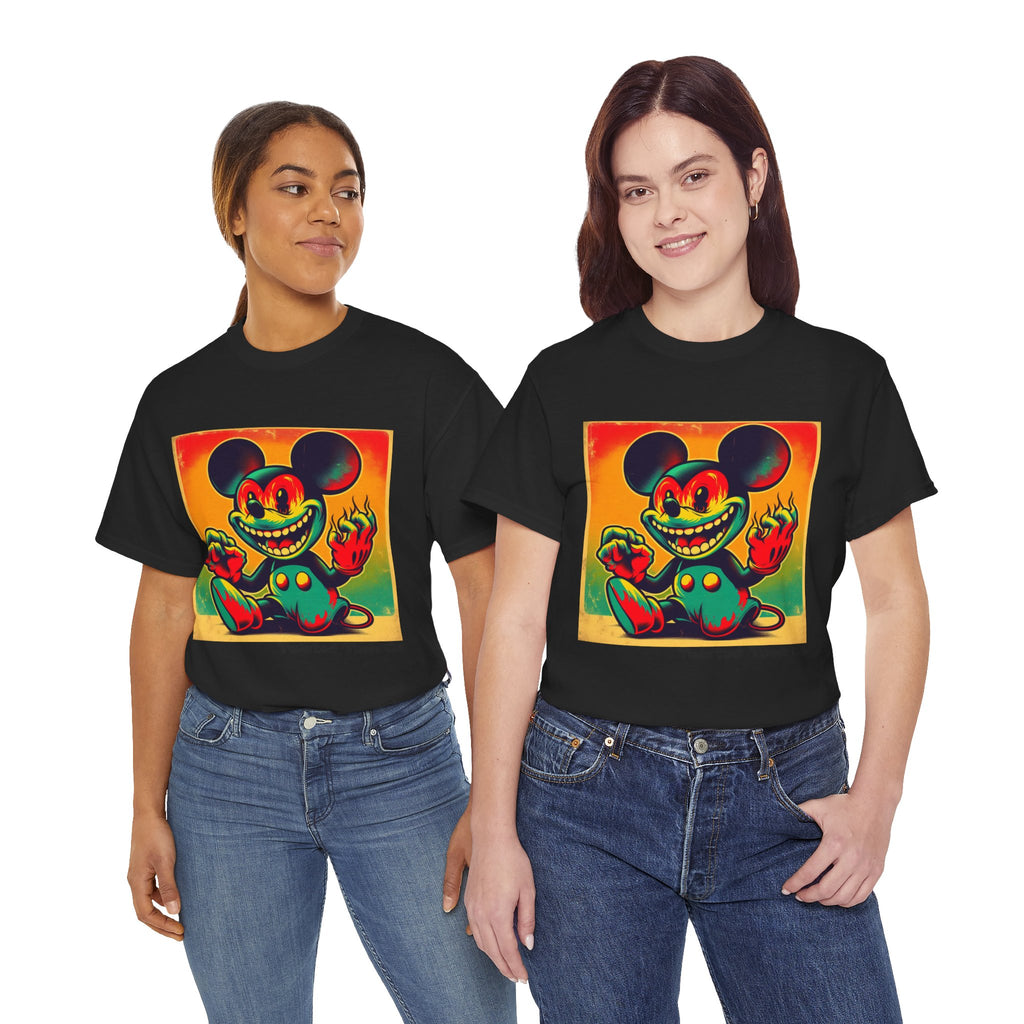 Creepy Retro Cartoon Mouse Tee — Vintage Horror Graphic T-Shirt