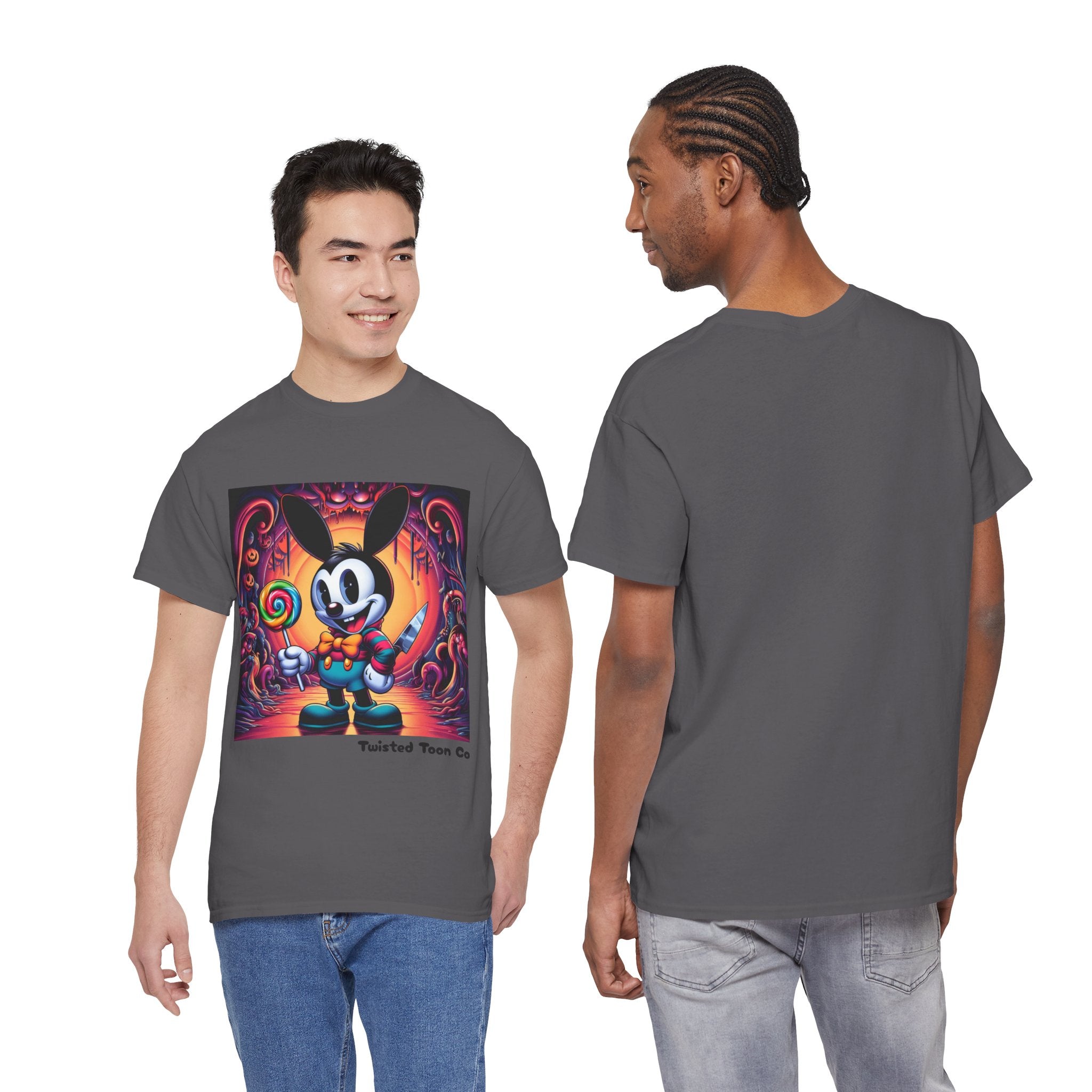 Cartoon Bunny Lollipop Tee — Retro Cute Graphic T-Shirt