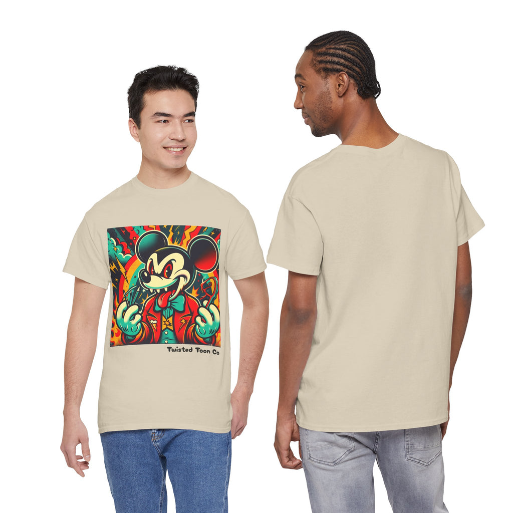 Graphic Tee — Retro Cartoon Devil Mouse Illustration