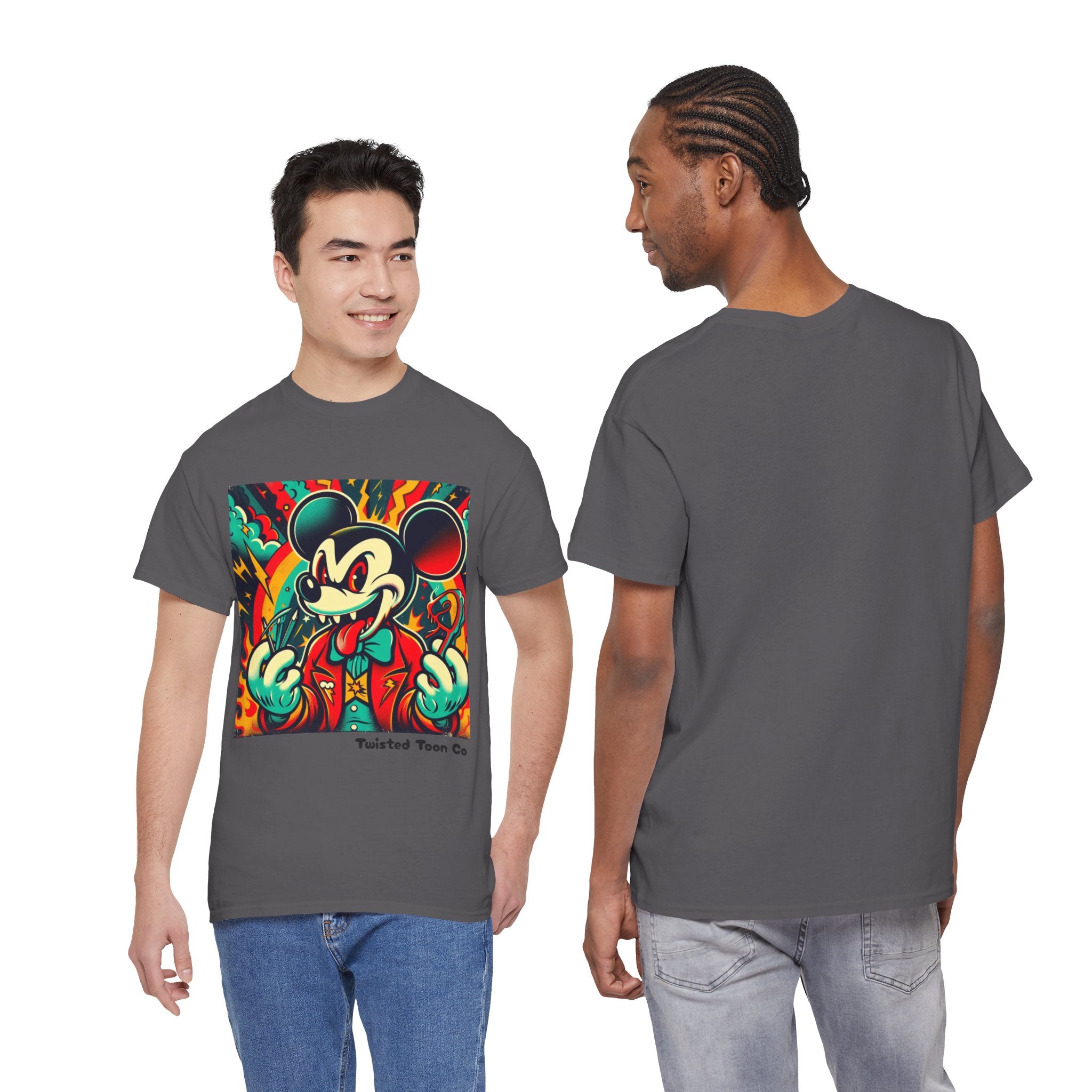 Graphic Tee — Retro Cartoon Devil Mouse Illustration