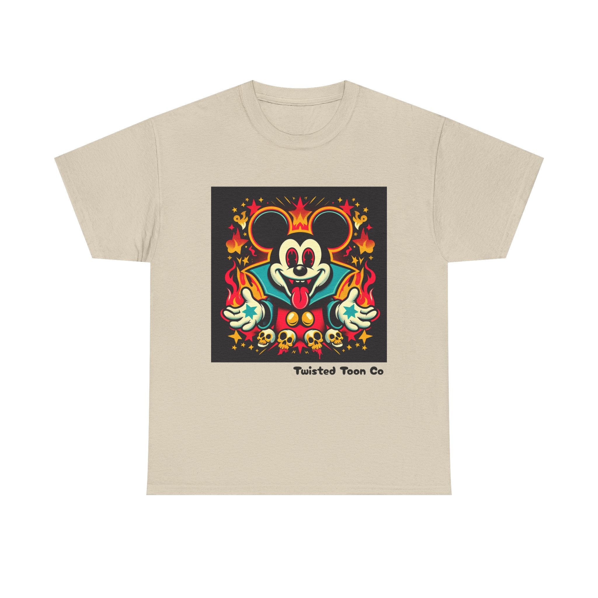 Vampire Mouse Graphic Tee — Retro Horror Cartoon Shirt