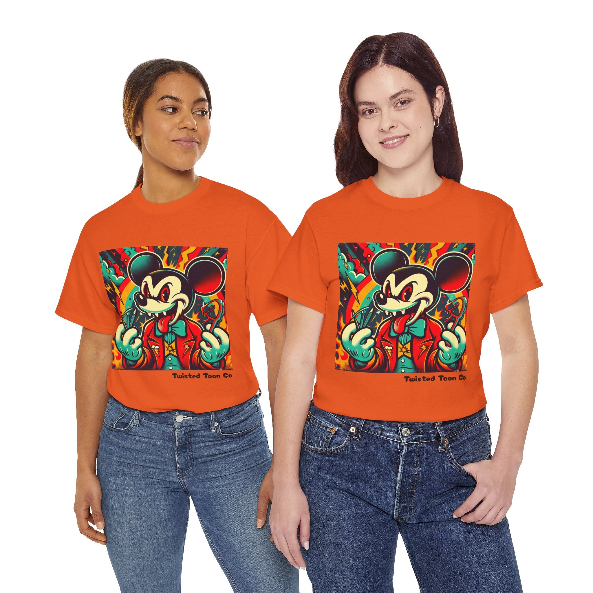 Graphic Tee — Retro Cartoon Devil Mouse Illustration