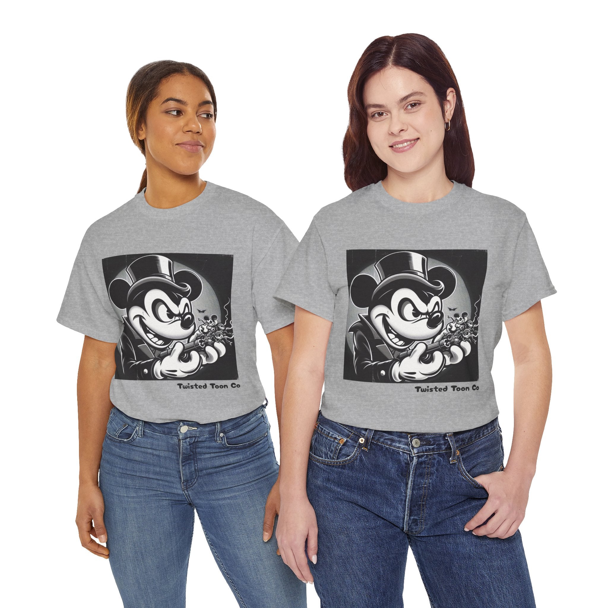 Vintage Mischief Tee — Noir Cartoon Mouse Graphic Shirt